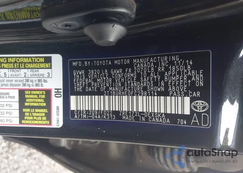 2015 Toyota Corolla S Plus z USA, uszkodzony, nr VIN 2T1BURHE0FC298114